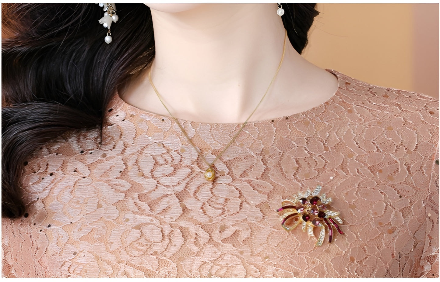 Retro High-end Fake-two Banquet Dress