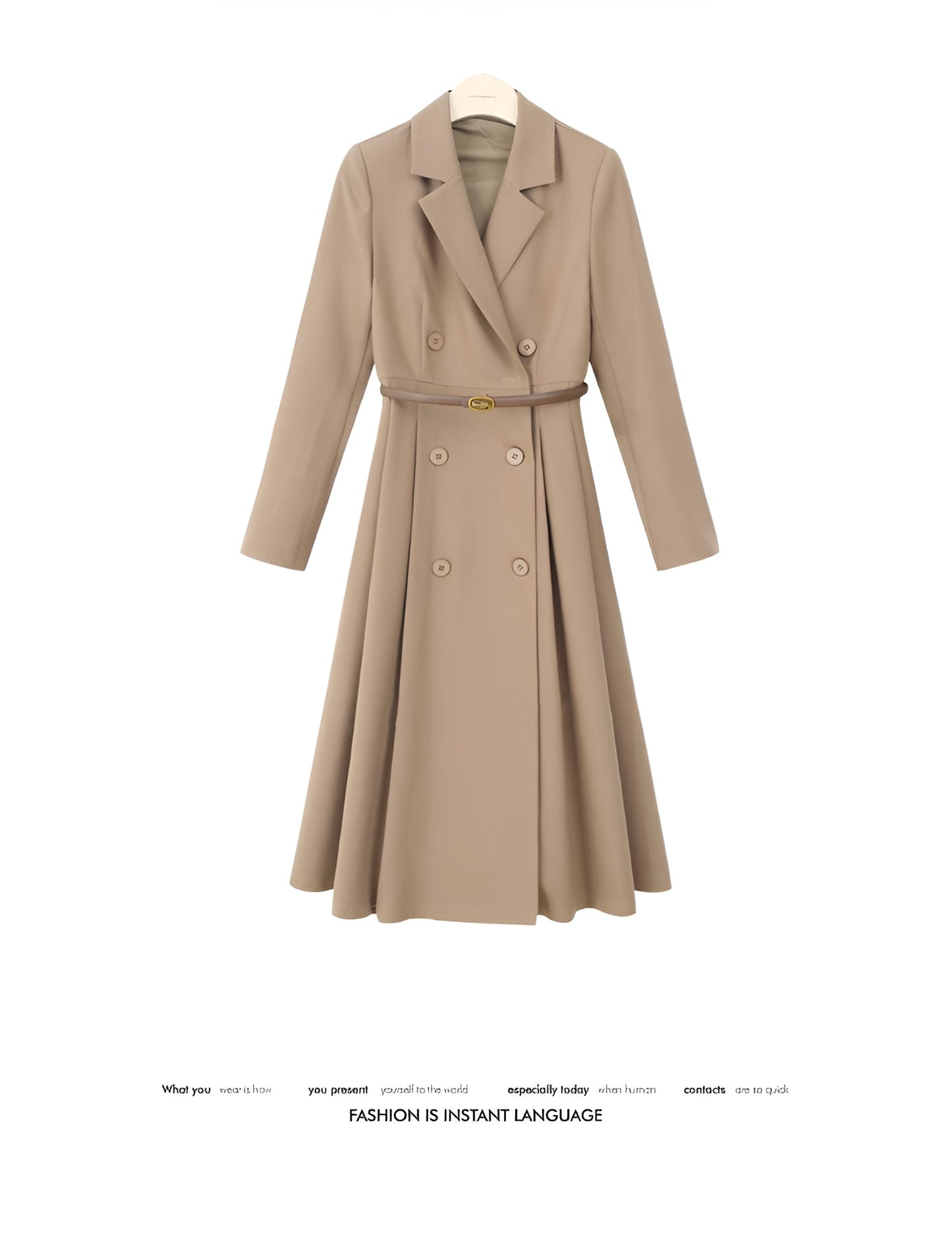 Suit Collar Windbreaker Office Wear Dress