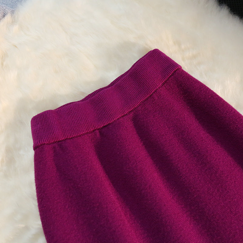 Long Knitted Fishtail Skirt