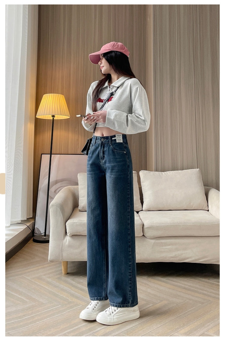 High-Waist Streetwear Wide Leg Jeans