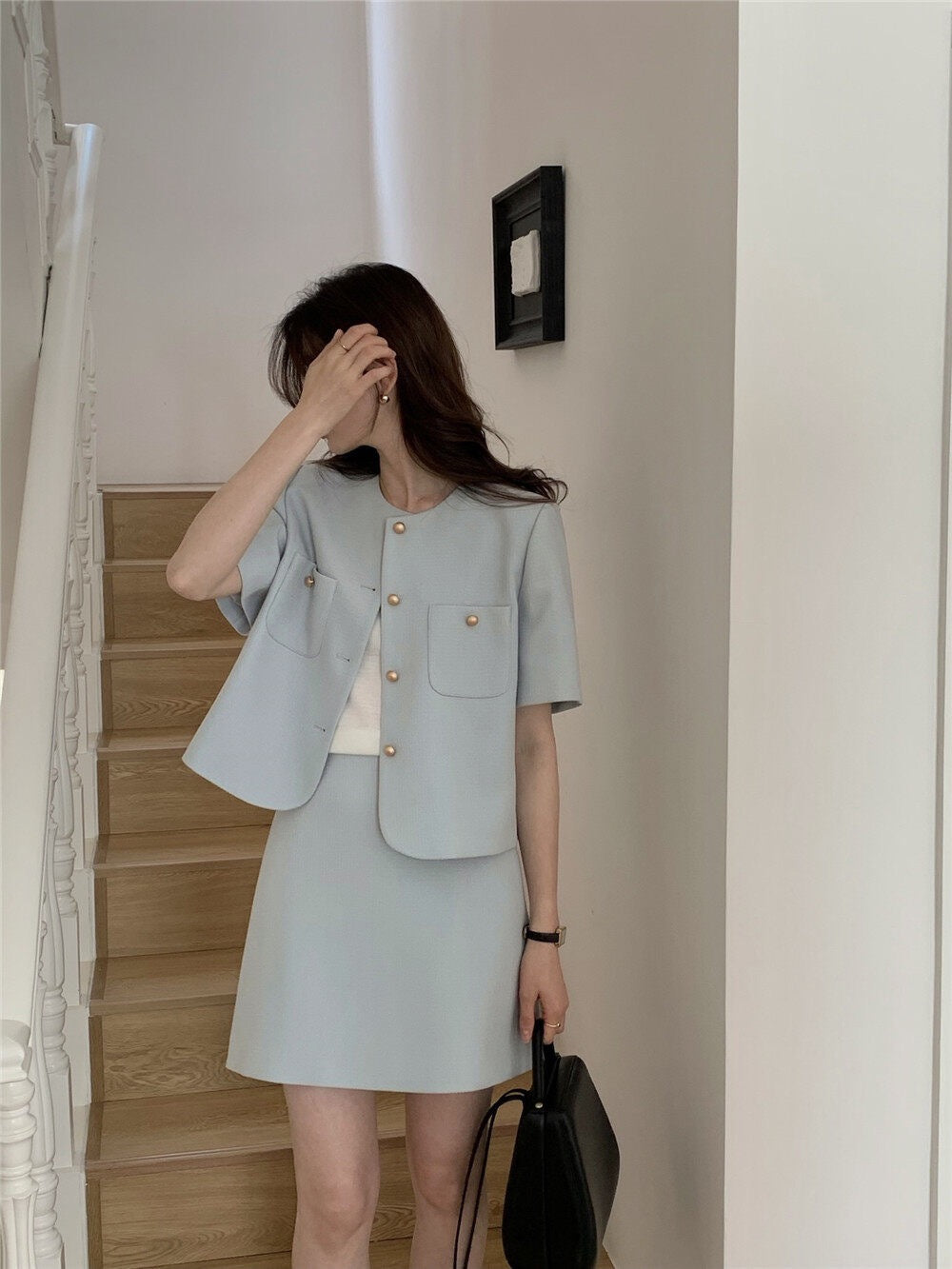 Short Sleeve Jacket & Mini Skirt
