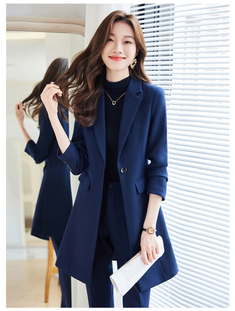 Windbreaker Womens Suit Jacket + Trousers Two Pieces Set
