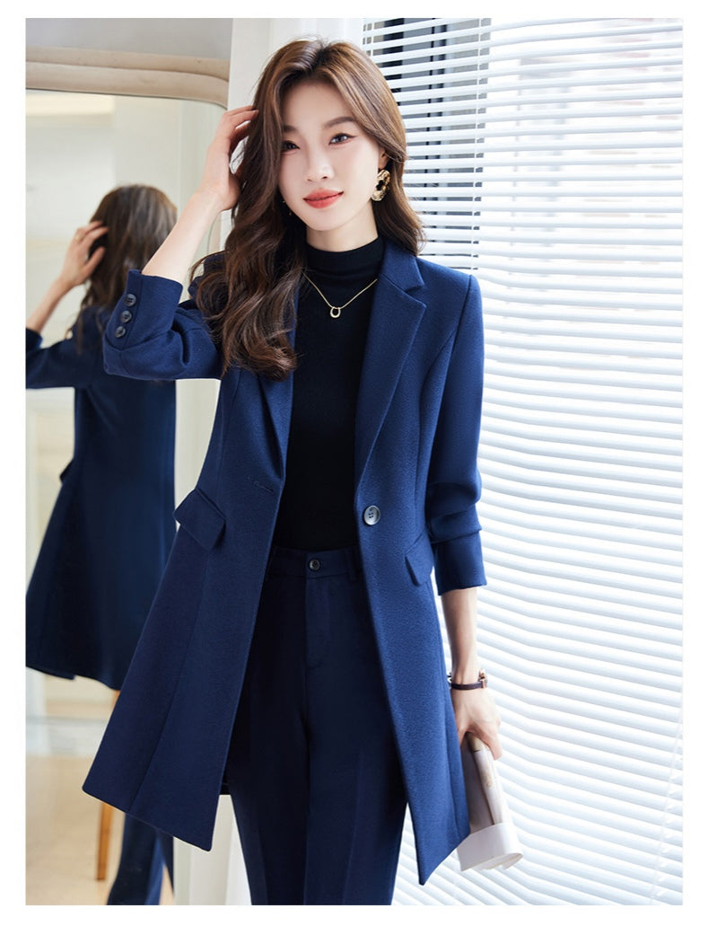 Windbreaker Womens Suit Jacket + Trousers Two Pieces Set