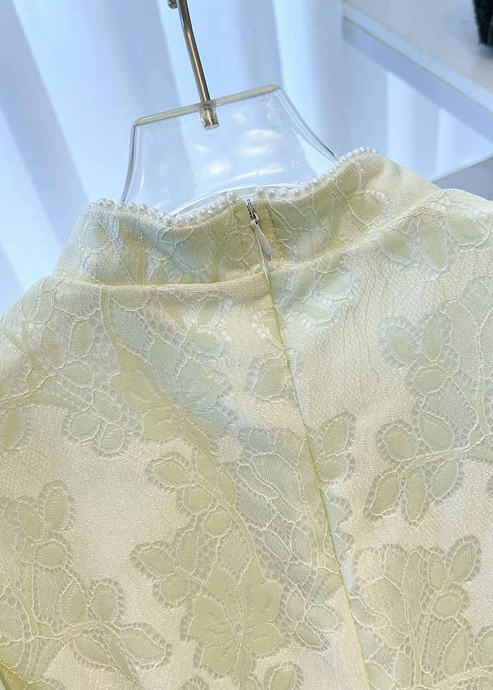 Vintage-Inspired Lace Cheongsam Dress