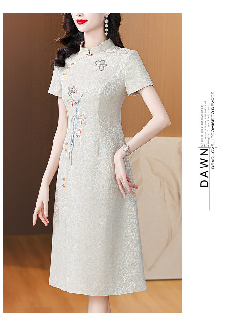 Champagne Color Elegant Cheongsam