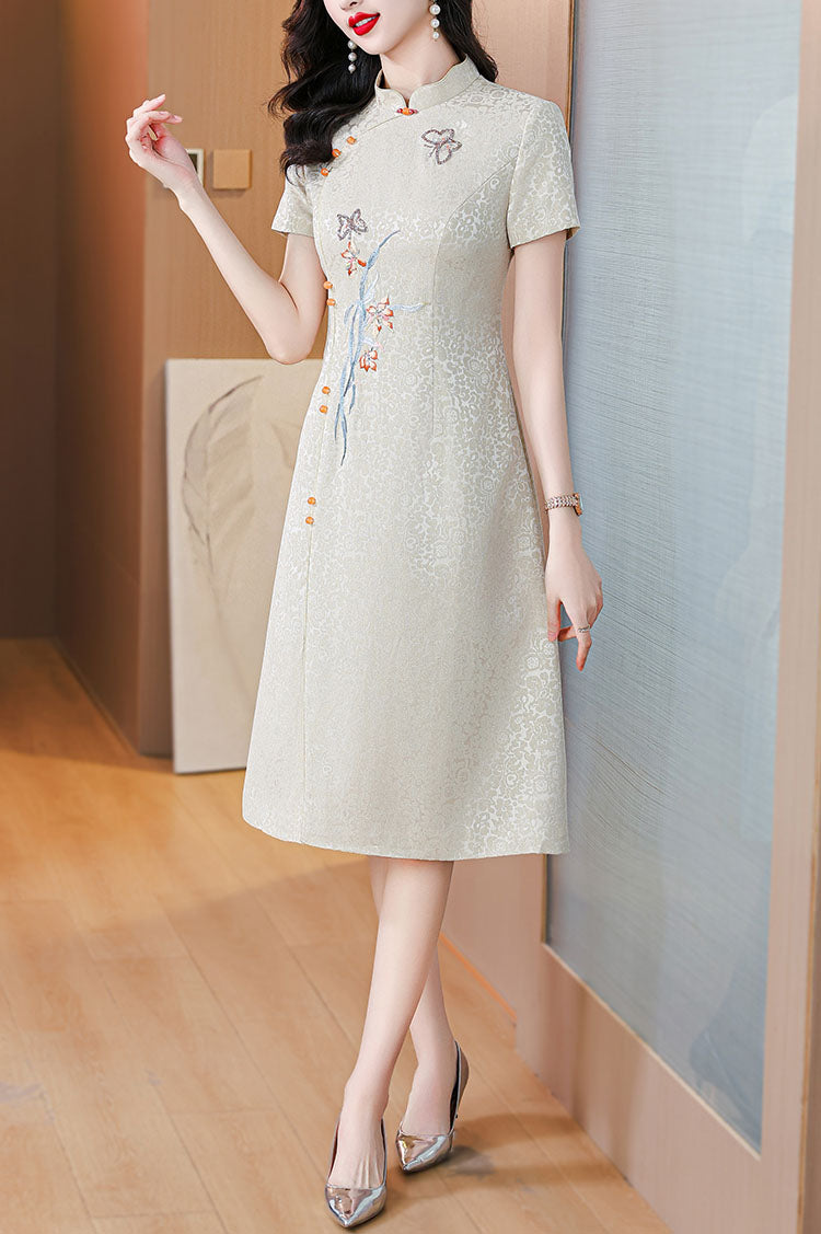 Champagne Color Elegant Cheongsam