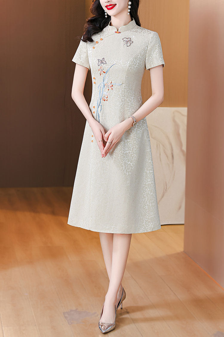 Champagne Color Elegant Cheongsam