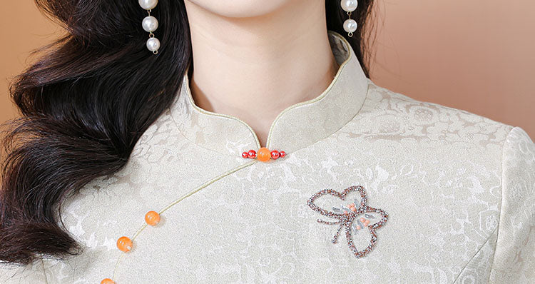 Champagne Color Elegant Cheongsam