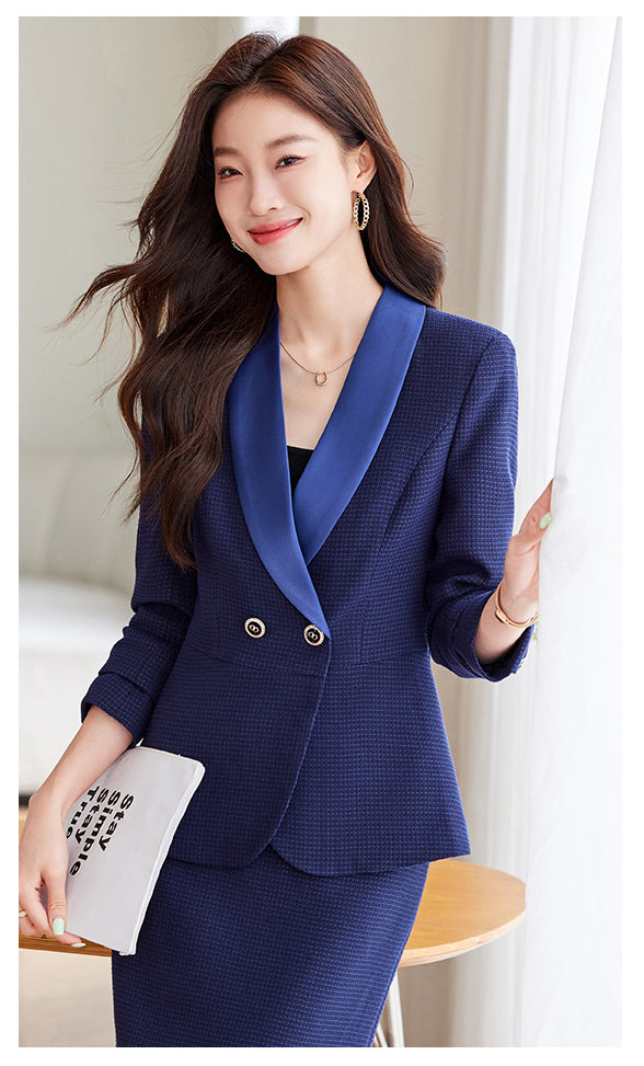 Suit Fashion Casual Jacket + Skirt Two Pieces Set