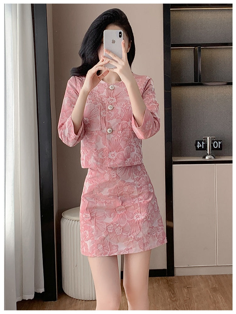 Sweet Pink Blossom Two-Piece Outfit