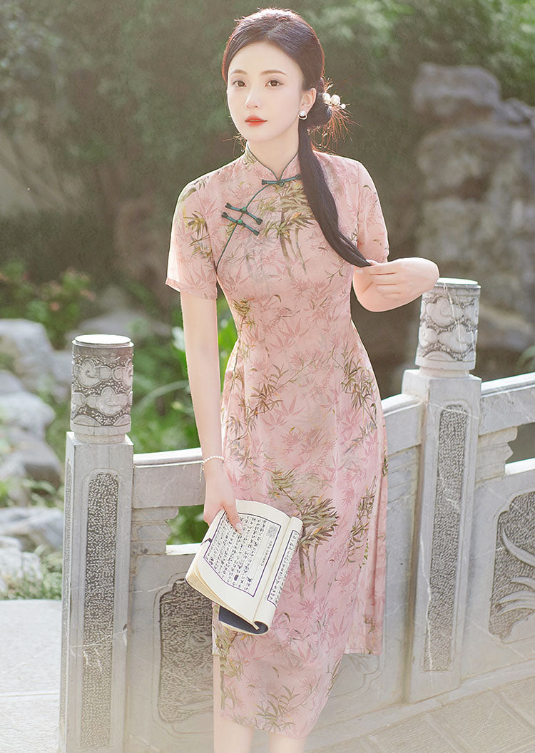 Pink Floral Versatile Cheongsam