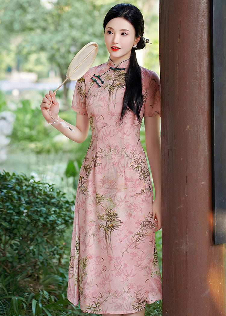 Pink Floral Versatile Cheongsam