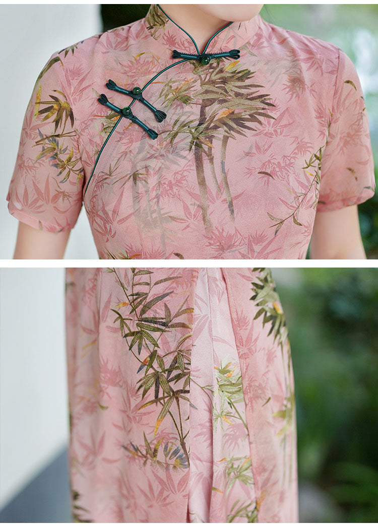 Pink Floral Versatile Cheongsam