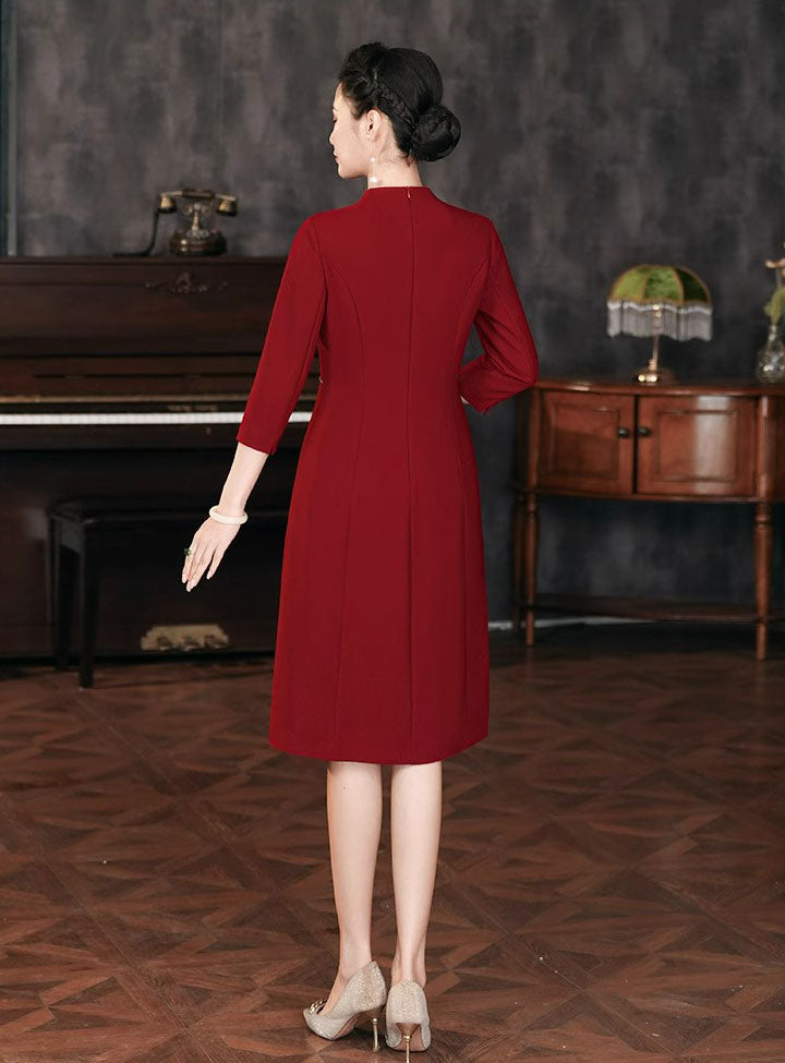 Dark Red Elegant Evening Dress
