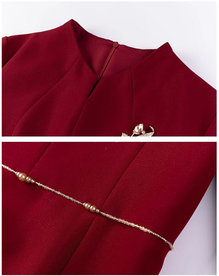 Dark Red Elegant Evening Dress