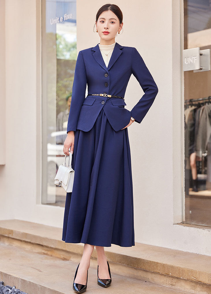 Women's Suit Jacket + Pleated Skirt Two Pieces Suit Set
