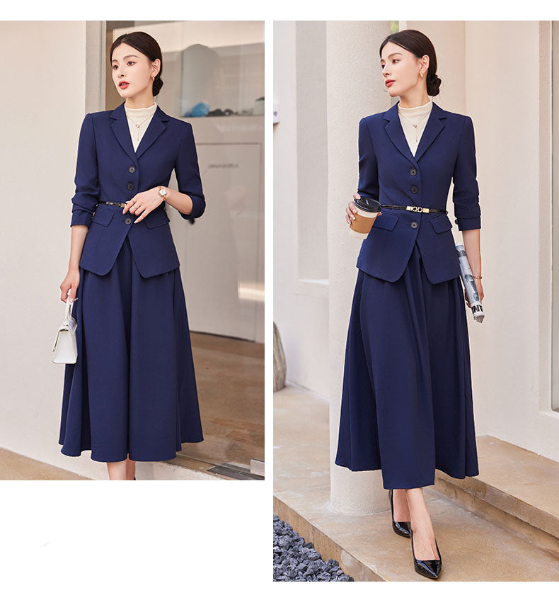 Women's Suit Jacket + Pleated Skirt Two Pieces Suit Set