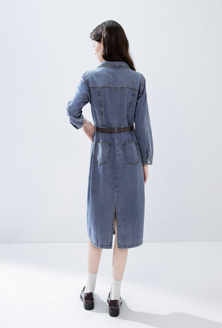 Retro Blue Denim Dress