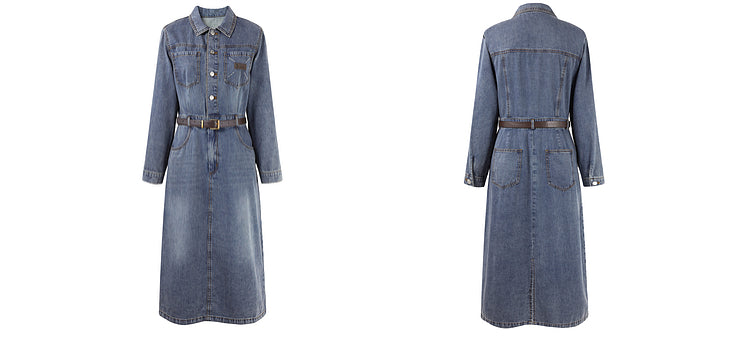 Retro Blue Denim Dress