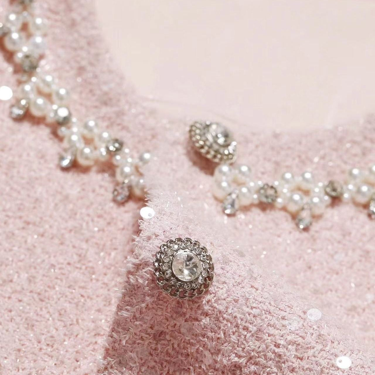 Pink Beaded Elegant Women's Jacket