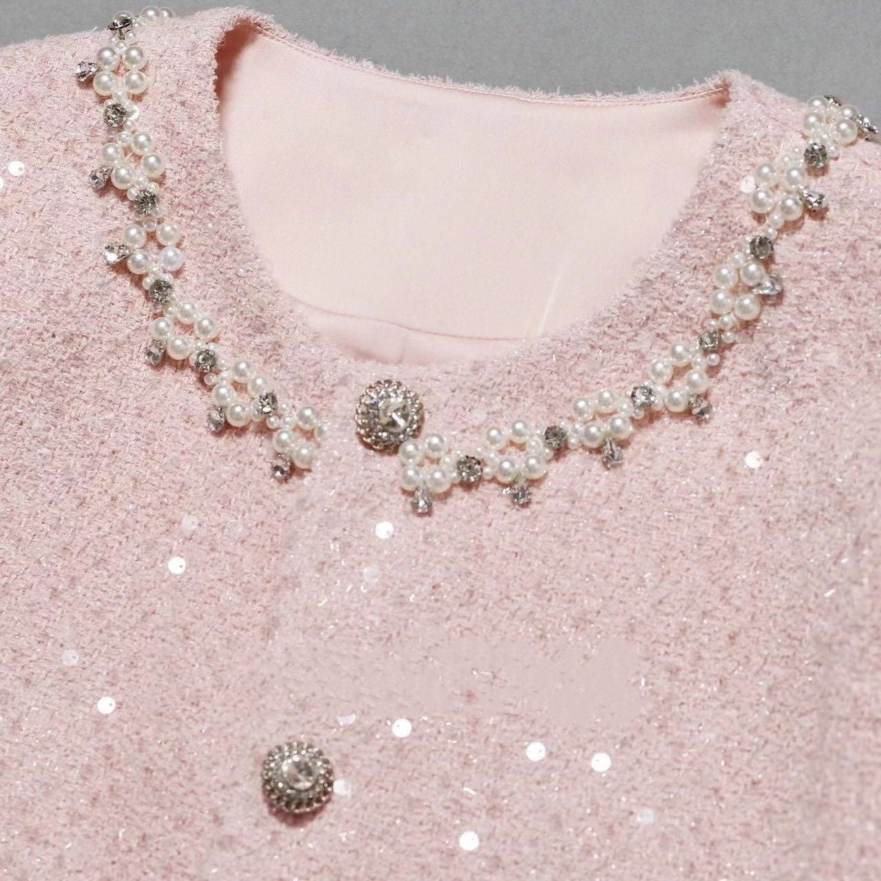 Pink Beaded Elegant Women's Jacket