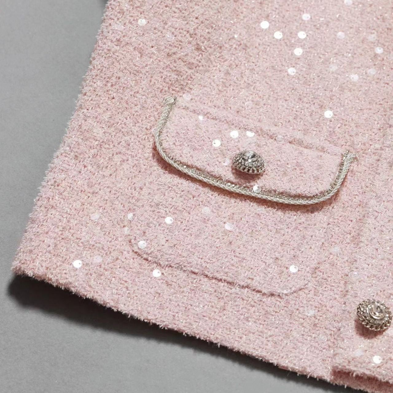 Pink Beaded Elegant Women's Jacket