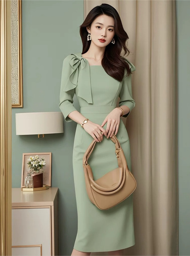 Green High-end Formal Occasions Super Beautiful Slim Dress