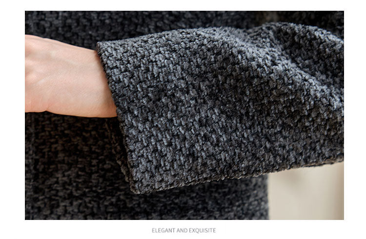 Round Neck Cotton Tweed Women's Jacket