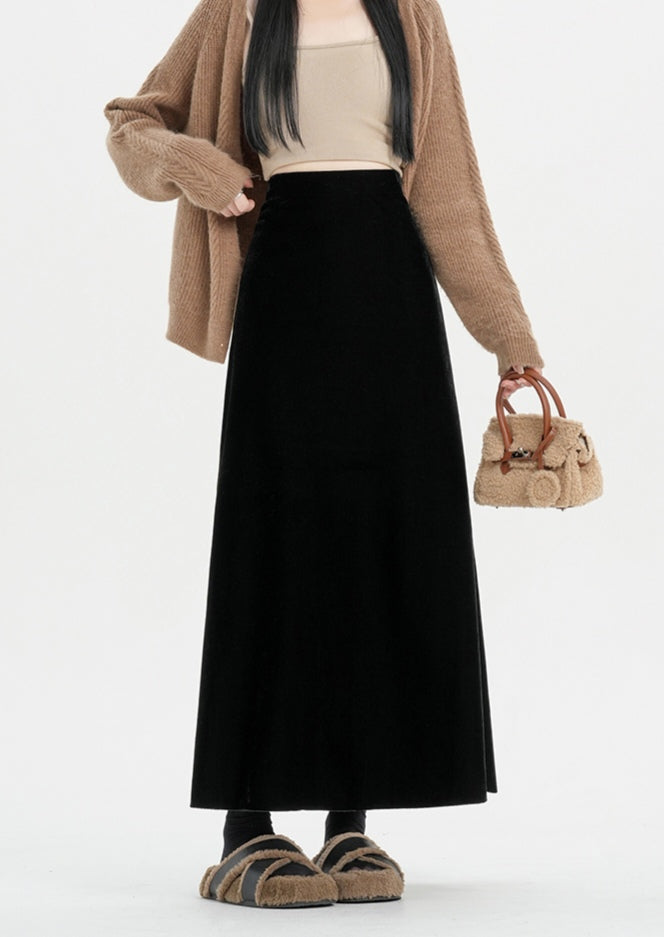 Retro Versatile Slim Velvet Elastic Skirt