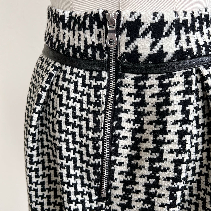 Plaid Coarse Woolen A-line Skirt