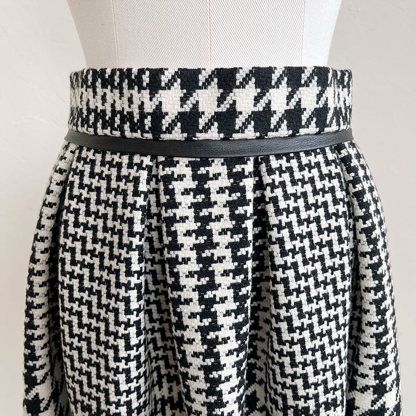 Plaid Coarse Woolen A-line Skirt