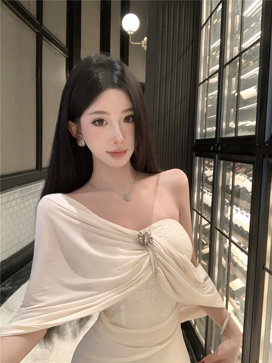 Pure Desire Sleeveless Tube Top Fishtail Evening Dress