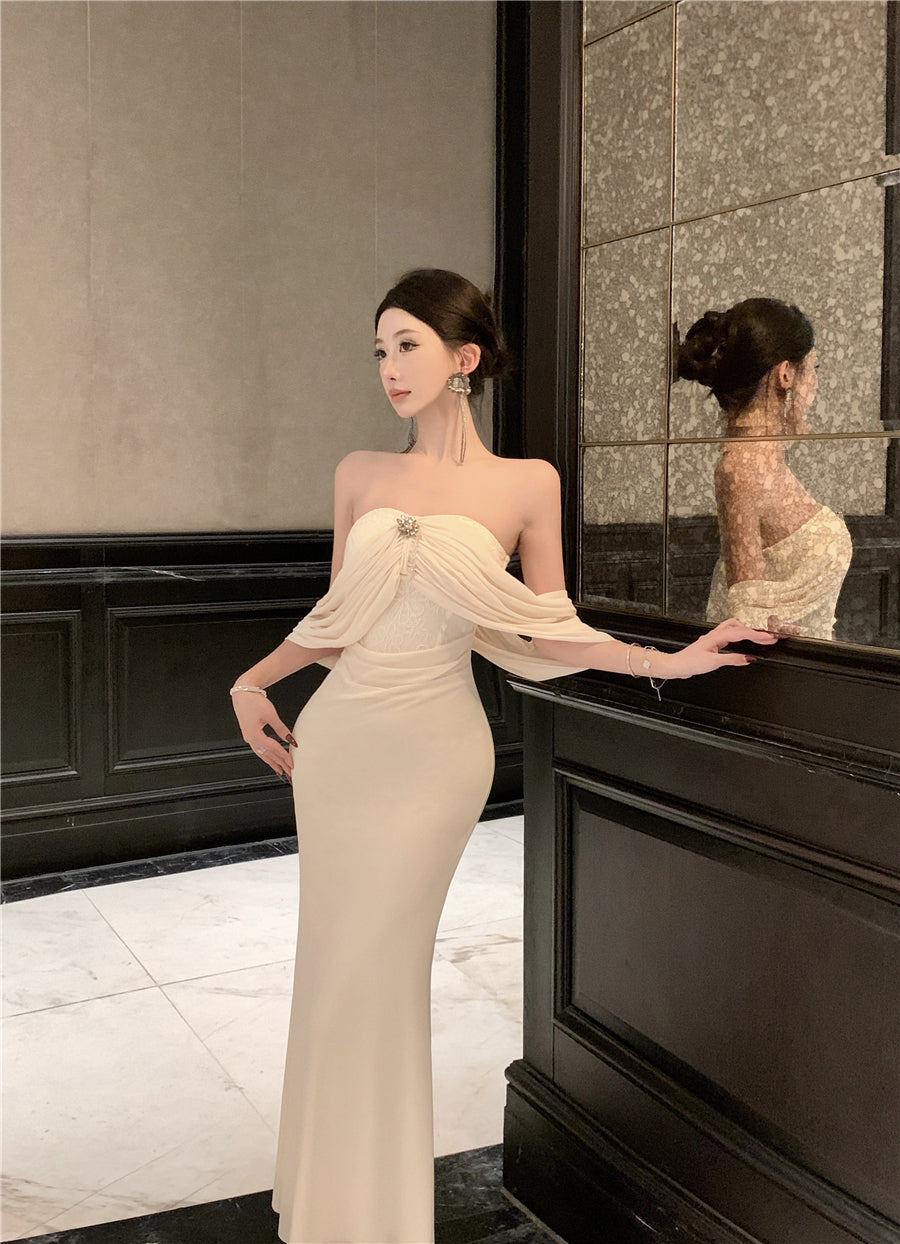 Pure Desire Sleeveless Tube Top Fishtail Evening Dress