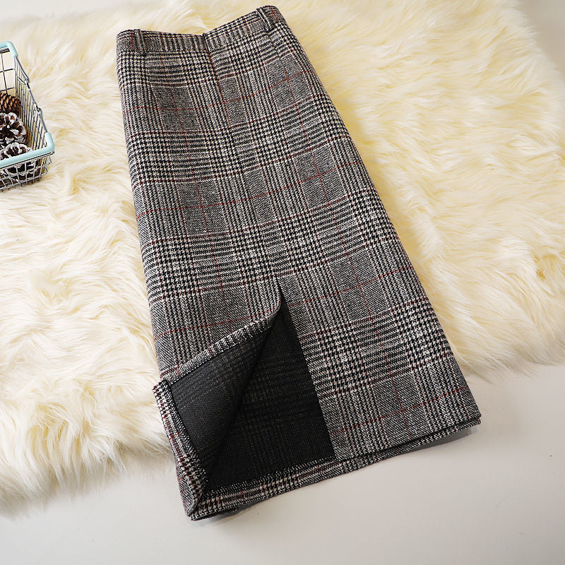 Plaid Woolen Women's Skirt