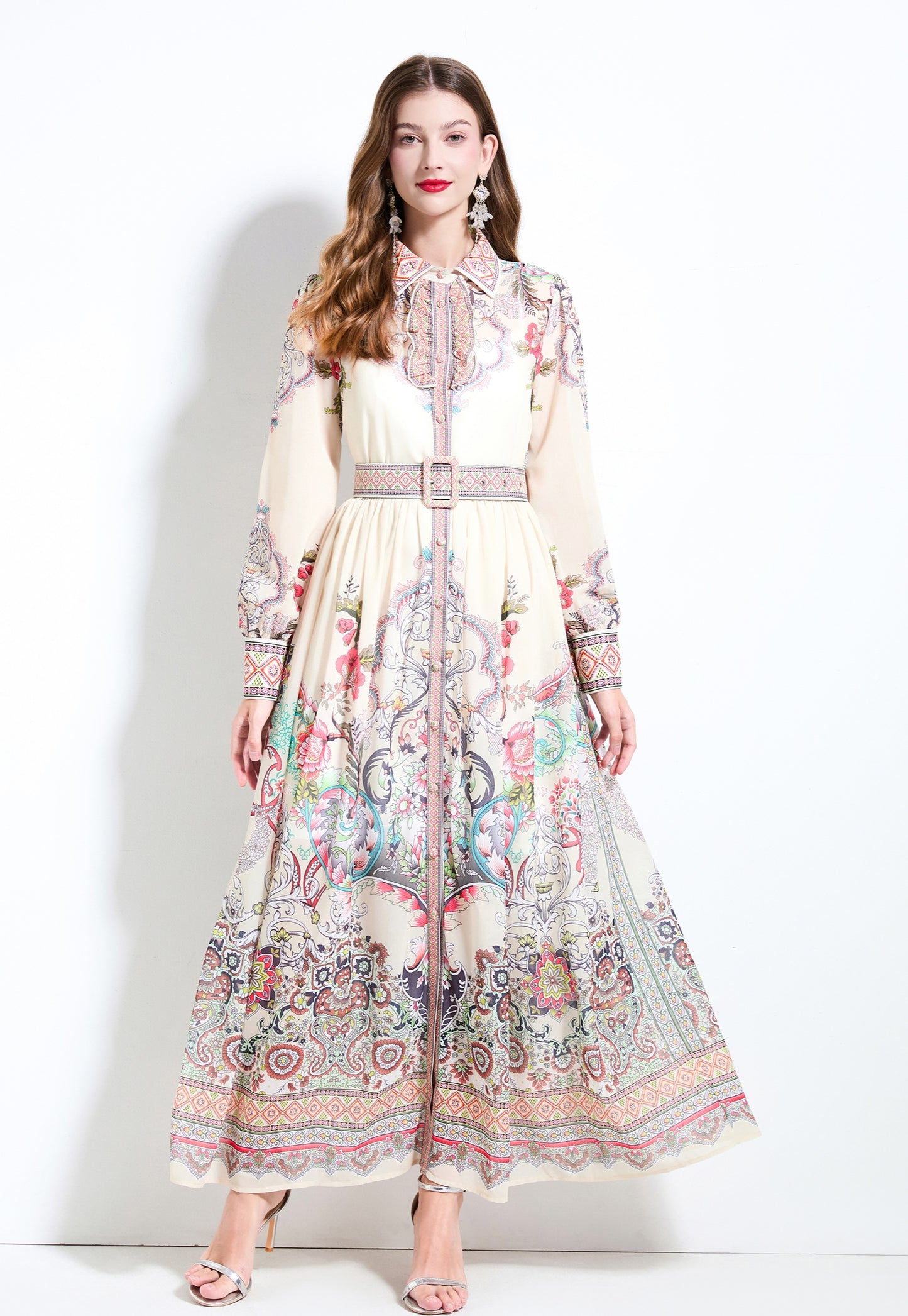 Retro Floral Maxi Dress