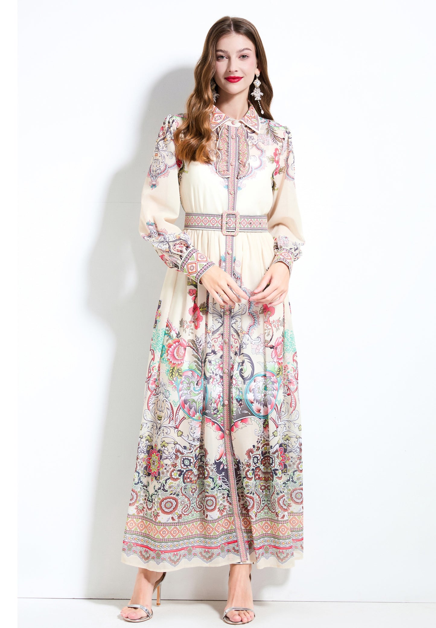 Retro Floral Maxi Dress