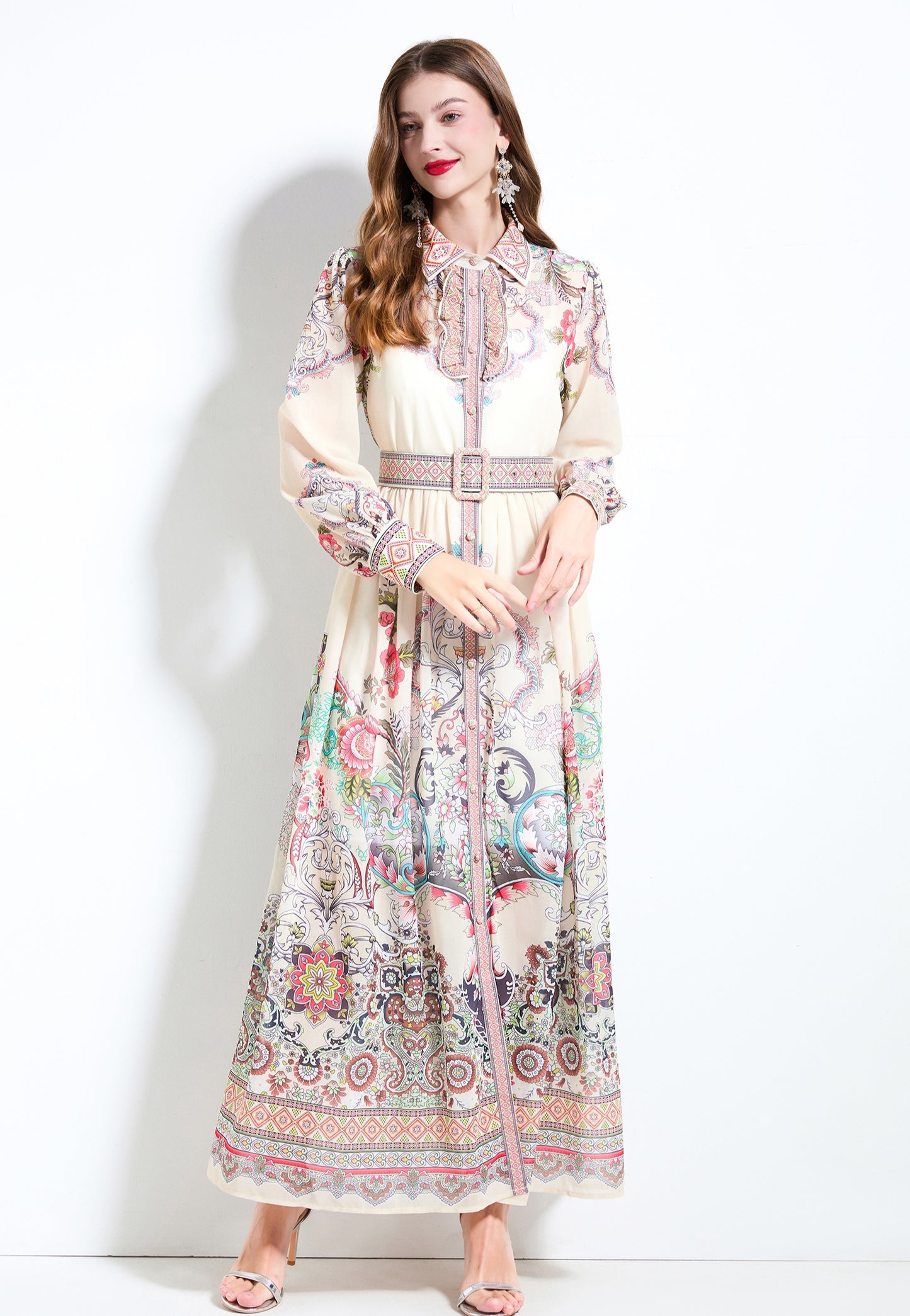 Retro Floral Maxi Dress