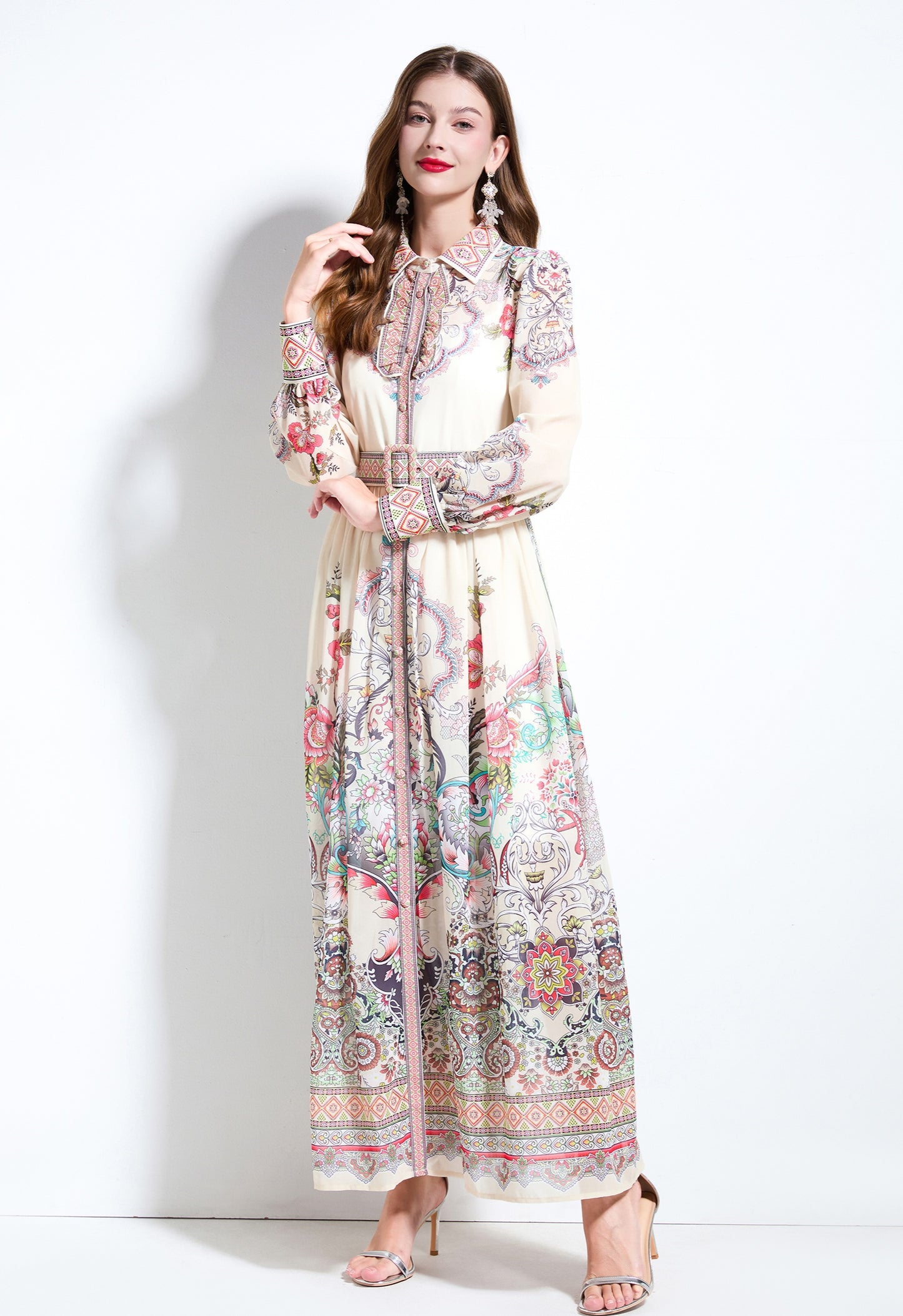 Retro Floral Maxi Dress