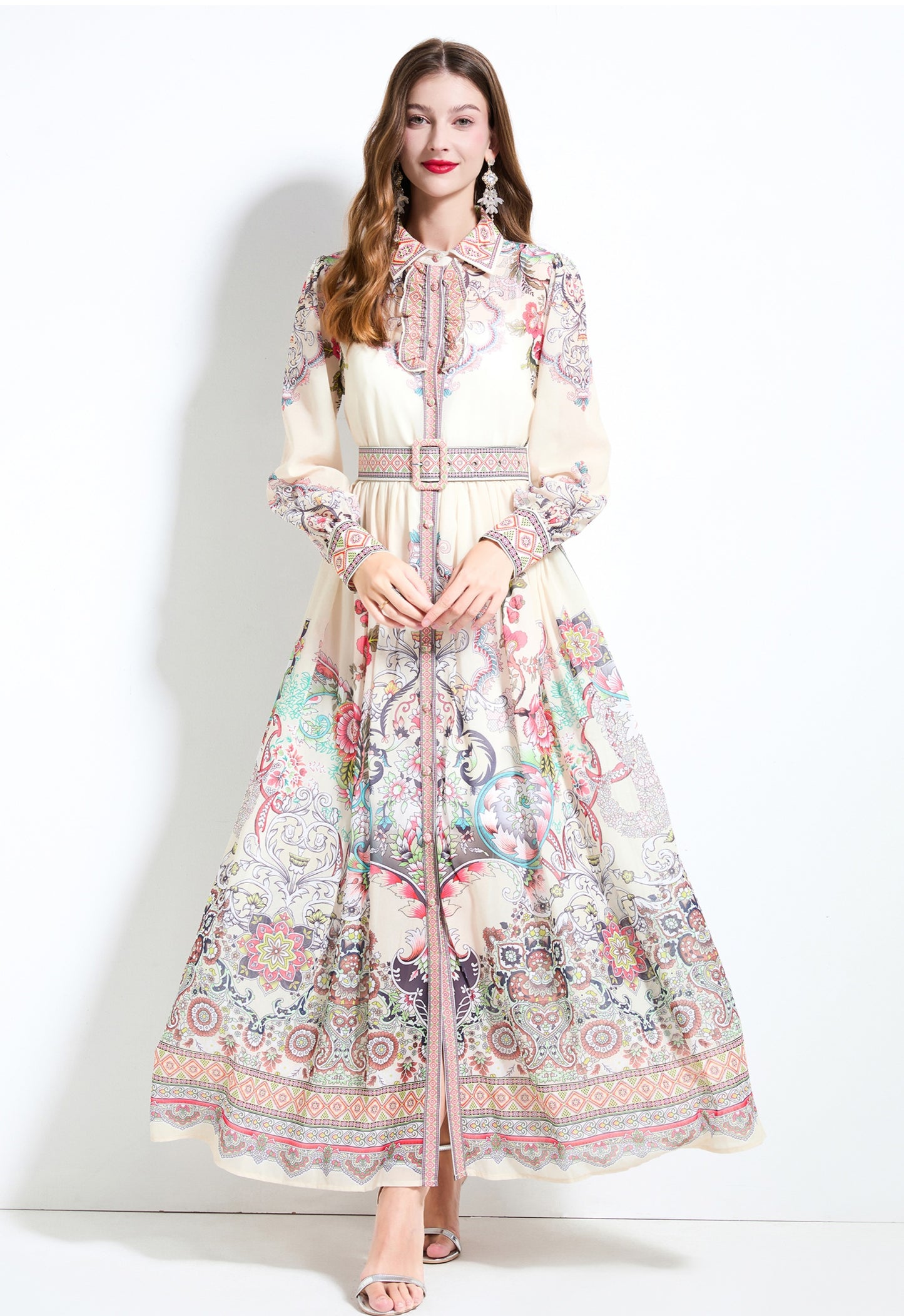 Retro Floral Maxi Dress