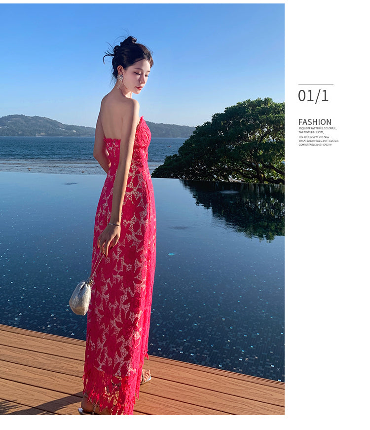 Cerise Pink Off Shoulder Dress