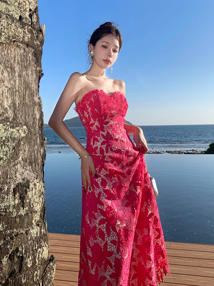 Cerise Pink Off Shoulder Dress