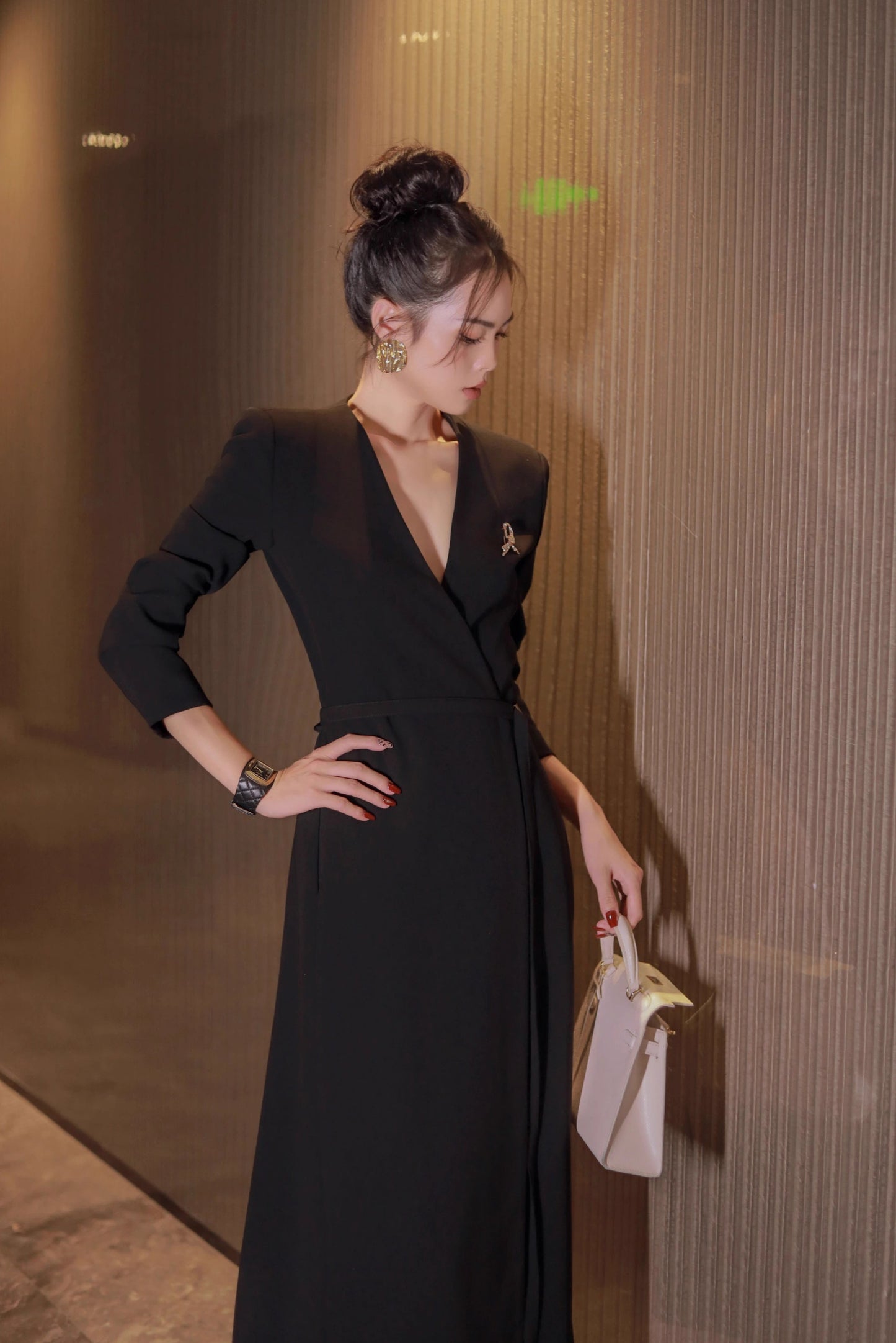 Midnight V-Neck Wrap Dress