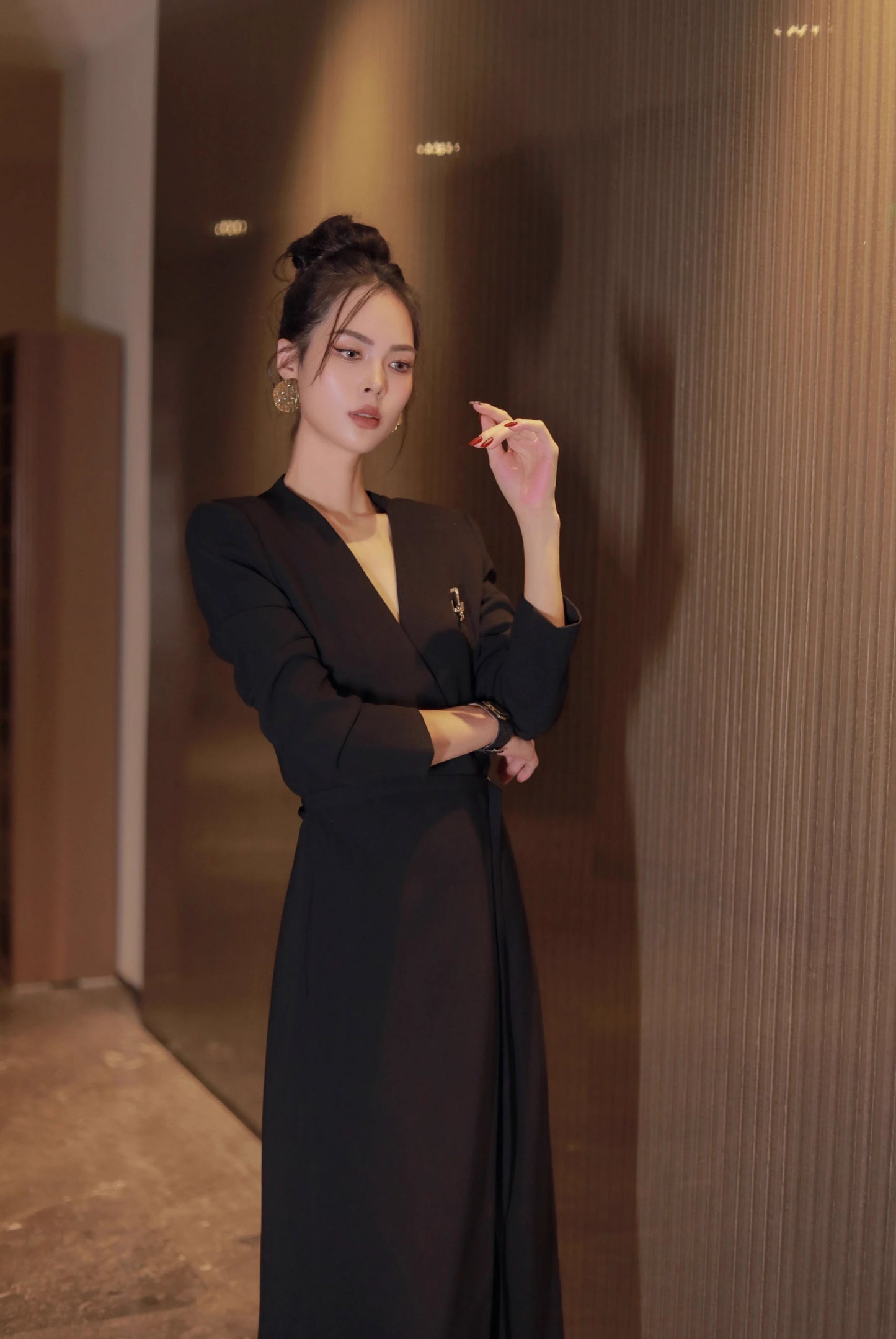 Midnight V-Neck Wrap Dress