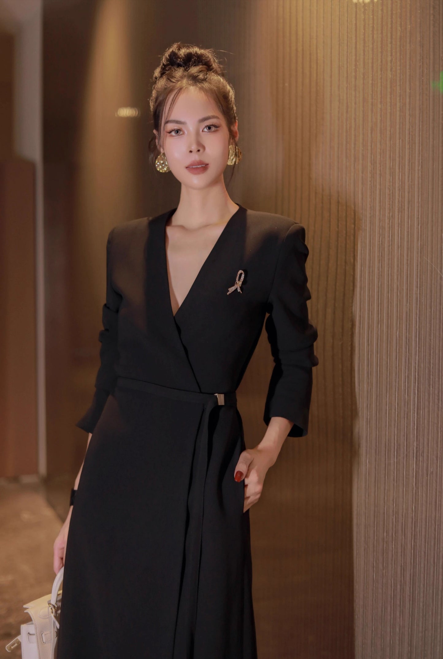 Midnight V-Neck Wrap Dress