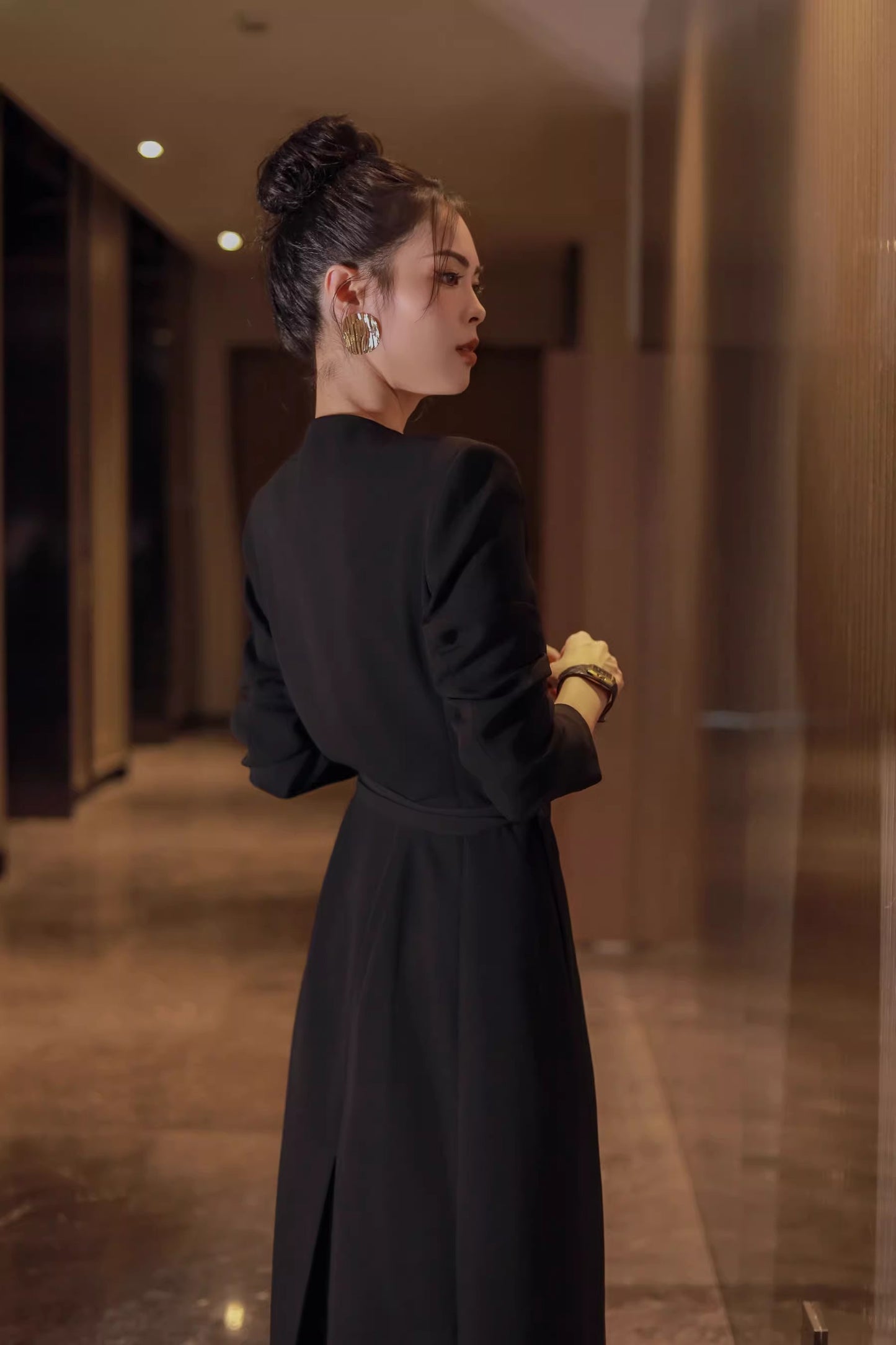 Midnight V-Neck Wrap Dress
