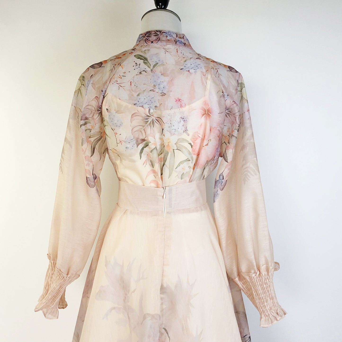 Coral Printed Shirt + High Waist Skirt Two-piece Set
