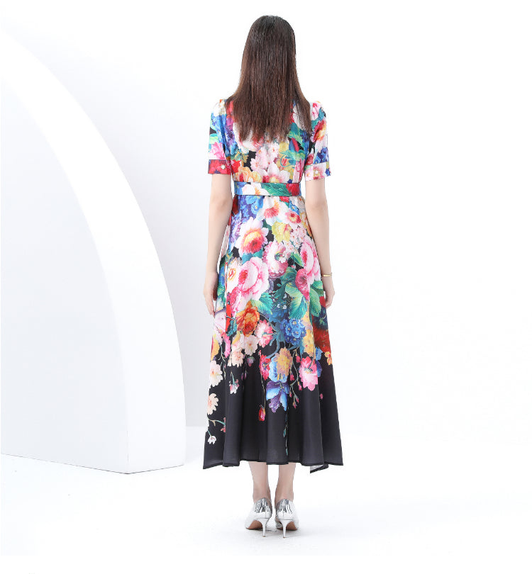 Black Floral Elegant Dress