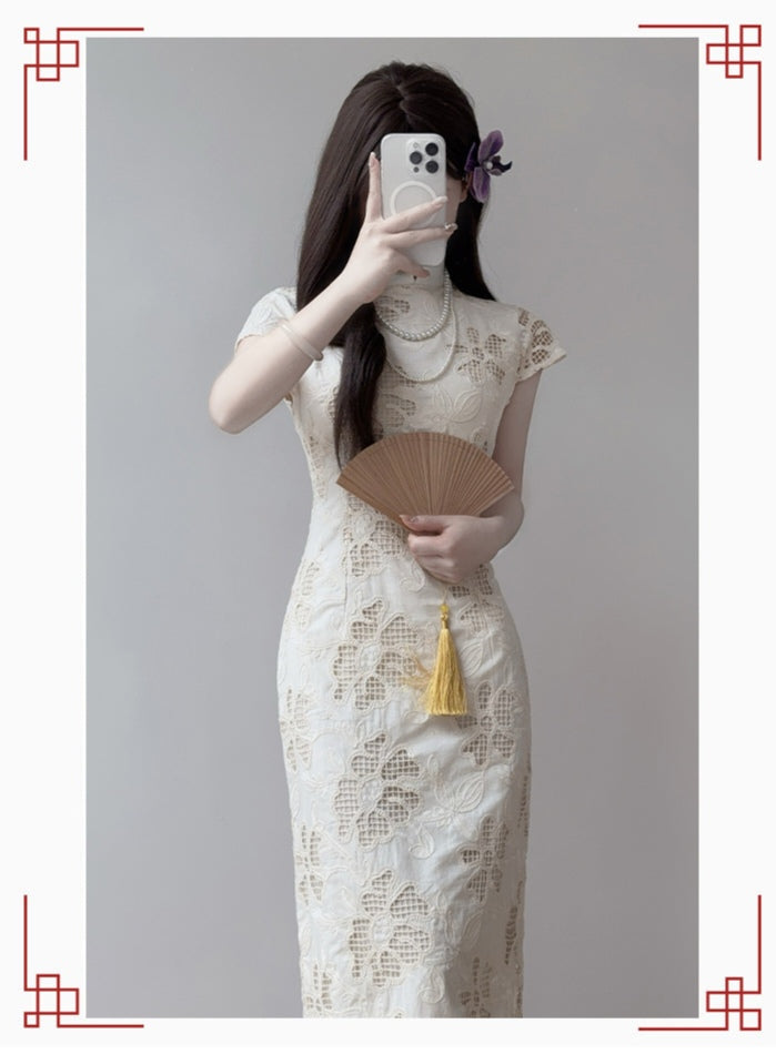 Embroidered Cheongsam Dress