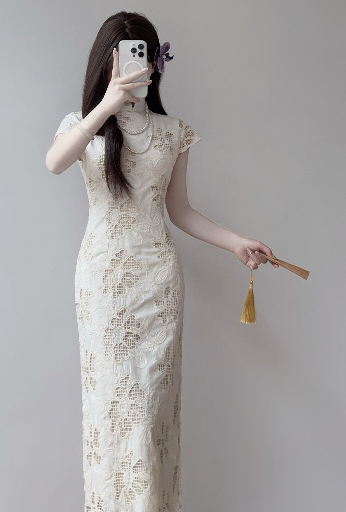 Embroidered Cheongsam Dress