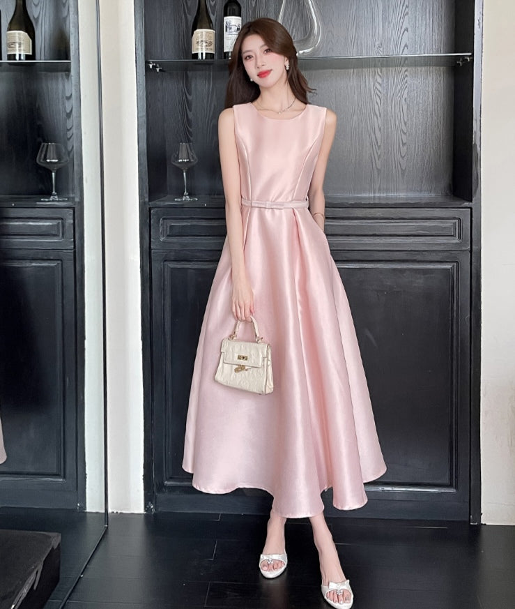 Round Neck Sleeveless A-line Dress